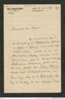 Nachlass Franz Steindachner, Brief von P. Pappenheim an Franz Steindachner (04.12.1907), Inv.Nr. 382.03, Seite 1